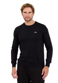 La Martina - LA MARTINA Czarny męski sweter wełniany, Rozmiar XXL. Kolor: czarny. Materiał: wełna #3