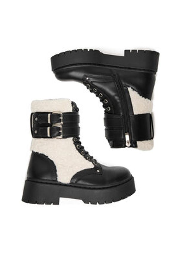 DeeZee Trzewiki 13123-2 Czarny. Kolor: czarny. Materiał: materiał