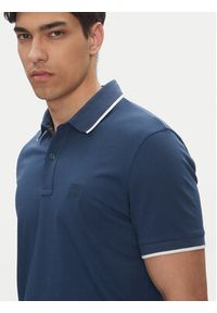 BOSS Polo Passertip 50507699 Niebieski Slim Fit. Typ kołnierza: polo. Kolor: niebieski. Materiał: bawełna