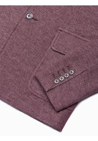 Ombre Clothing - Marynarka męska casual - bordowa V4 - Rozmiar: M. Okazja: na co dzień. Kolor: czerwony. Materiał: bawełna, poliester, dzianina. Wzór: kwiaty. Styl: casual