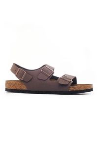 Buty do chodzenia męskie Birkenstock Milano. Zapięcie: klamry. Kolor: brązowy. Materiał: materiał, syntetyk. Szerokość cholewki: normalna. Sport: turystyka piesza