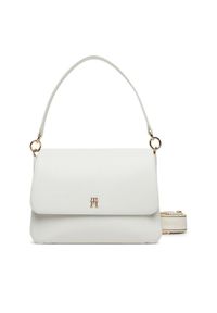 TOMMY HILFIGER - Tommy Hilfiger Torebka Th Joy Shoulder Bag AW0AW16815 Biały. Kolor: biały. Materiał: skórzane