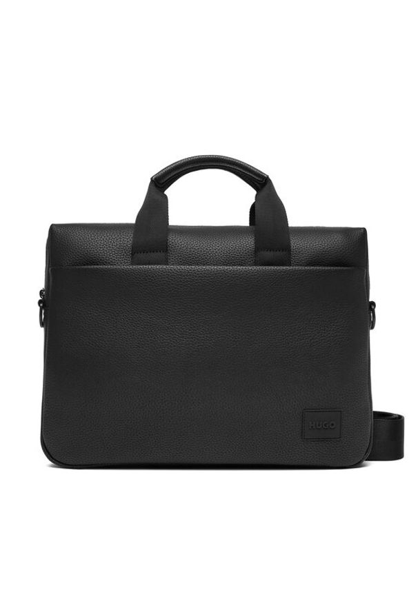 Hugo - HUGO Torba na laptopa 50535689 Czarny. Kolor: czarny. Materiał: skóra