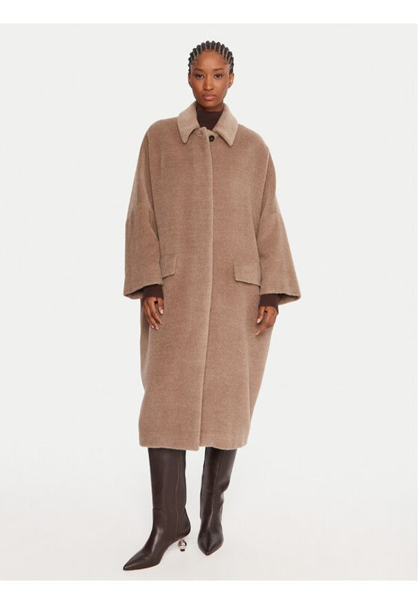 Marella Płaszcz wełniany Icam 2523016122 Beżowy Regular Fit. Kolor: beżowy. Materiał: wełna