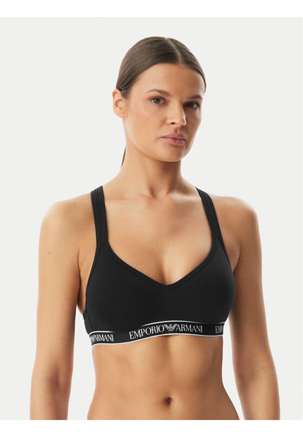 Emporio Armani Underwear Biustonosz sportowy EW000447 AF19026 UC001 Czarny. Kolor: czarny. Materiał: bawełna