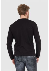 EA7 Emporio Armani - EA7 Czarny męski longsleeve z aplikacją z logo, Rozmiar XXL. Kolor: czarny. Długość rękawa: długi rękaw. Wzór: aplikacja #2