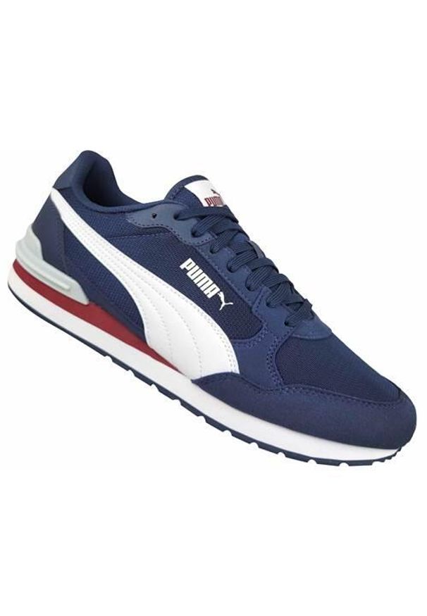 Buty do chodzenia męskie Puma St Runner V4 Mesh. Zapięcie: sznurówki. Kolor: wielokolorowy. Materiał: guma, tkanina, mesh, materiał, syntetyk. Szerokość cholewki: normalna. Sport: turystyka piesza
