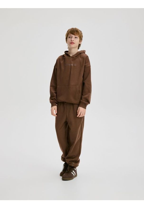 Reserved - Bawełniany komplet - ciemnobrązowy. Kolor: brązowy. Materiał: bawełna