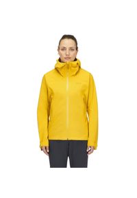 Kurtka przeciwdeszczowa damska Rab Women's Downpour Light Jacket z kapturem. Typ kołnierza: kaptur. Kolor: żółty