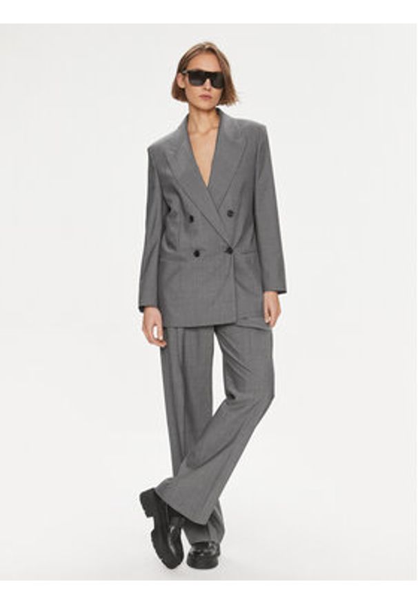 BOSS - Boss Marynarka Jarmina 50505587 Szary Relaxed Fit. Kolor: szary. Materiał: wełna