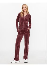 Juicy Couture Bluza Robertson JCAP176 Bordowy Slim Fit. Kolor: czerwony. Materiał: syntetyk