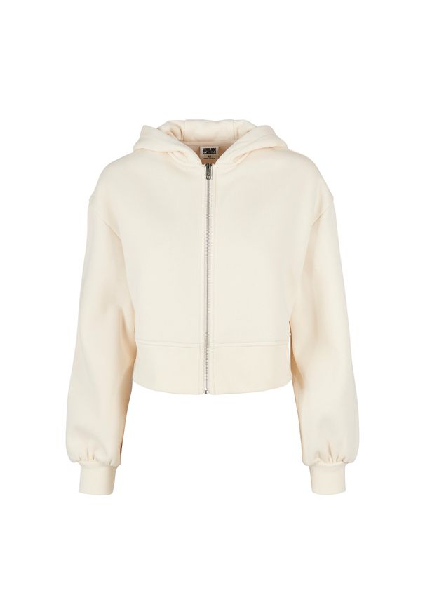 Damska krótka bluza z kapturem zapinana na zamek Urban Classics Oversized GT. Typ kołnierza: kaptur. Kolor: biały. Długość: krótkie
