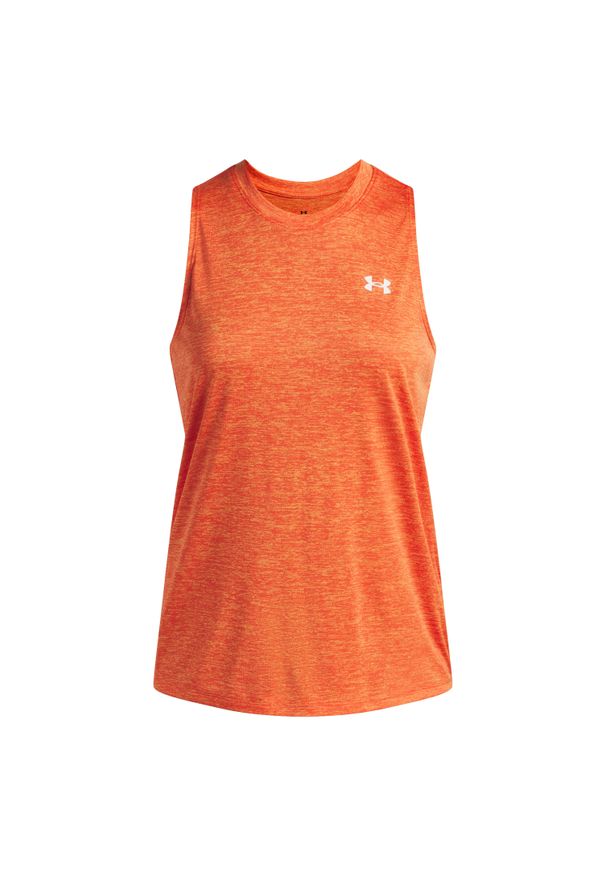 Damski tank top Under Armour Tech Twist. Kolor: pomarańczowy. Długość rękawa: bez rękawów. Sport: fitness