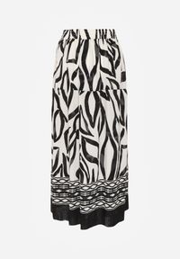 Born2be - Czarna Wiskozowa Rozkloszowana Spódnica z Geometrycznym Motywem Lilysa. Okazja: na co dzień. Kolor: czarny. Materiał: wiskoza. Wzór: geometria. Styl: elegancki, casual #5