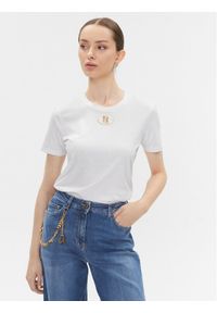 Elisabetta Franchi T-Shirt MA-45N-36E2-V180 Biały Regular Fit. Kolor: biały. Materiał: bawełna