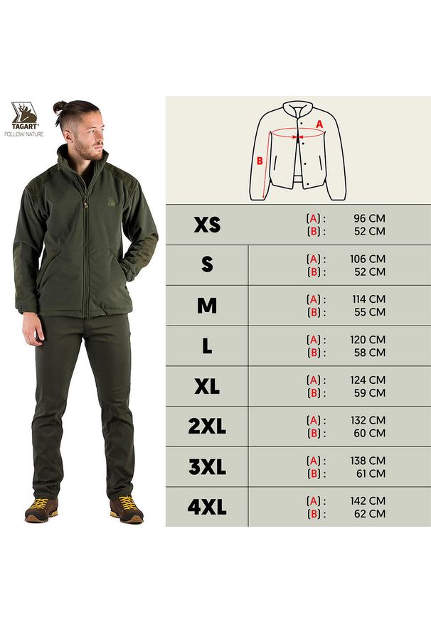 TAGART - Kurtka myśliwska Tagart BRUNO Dark Green z Membraną. Kolor: zielony