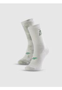 4f - 4F Skarpetki długie (3-pack) damskie - zielone 35-38. Kolor: zielony. Wzór: prążki, haft. Sport: turystyka piesza #1