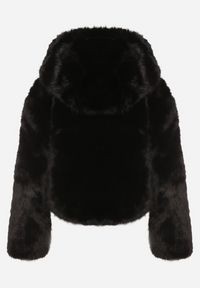 Born2be - Czarna Futrzana Kurtka z Nieodpinanym Kapturem Zetena. Kolor: czarny. Materiał: futro. Styl: elegancki, klasyczny #3