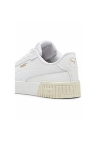 Puma - Damskie sneakersy Carina 2.0 PUMA White Gold Alpine Snow. Okazja: na plażę. Kolor: żółty, biały, wielokolorowy. Sezon: lato. Sport: tenis