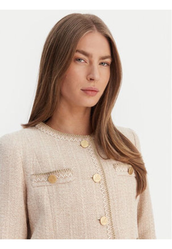 Luisa Spagnoli Marynarka Vasari 542790 Beżowy Regular Fit. Kolor: beżowy. Materiał: bawełna