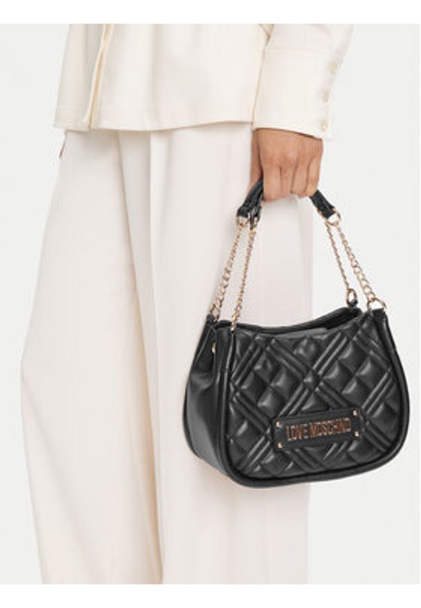 Love Moschino - LOVE MOSCHINO Torebka JC4208PP0MLA0000 Czarny. Kolor: czarny. Materiał: skórzane