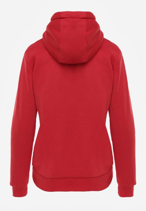 Renee - Czerwona Bluza z Kapturem Corbetes. Typ kołnierza: kaptur. Kolor: czerwony. Materiał: prążkowany, polar, tkanina, dresówka. Długość rękawa: długi rękaw. Długość: długie. Wzór: jednolity, gładki