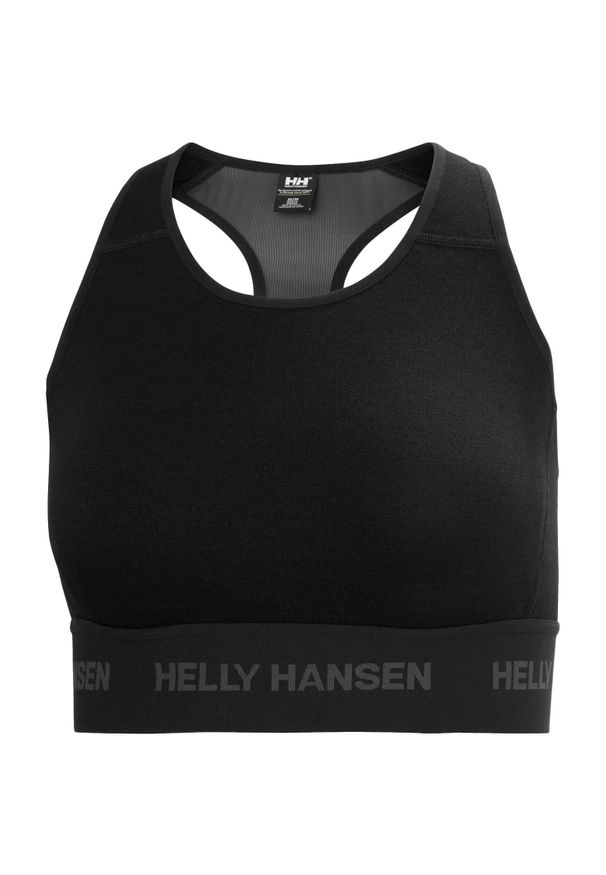 Damski biustonosz wełniany Helly Hansen Dura. Kolor: czarny. Materiał: wełna