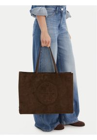 Tory Burch Torebka Ella Suede Tote 170980 Brązowy. Kolor: brązowy. Materiał: skórzane, zamszowe #1
