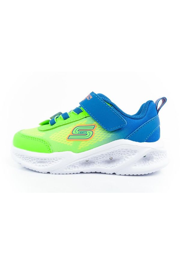 skechers - Buty sportowe dziecięce chłopięce Skechers S Lights LED. Kolor: zielony, niebieski, wielokolorowy. Model: Skechers Sport. Sport: turystyka piesza