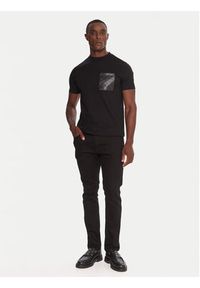 Karl Lagerfeld - KARL LAGERFELD T-Shirt 755047 554225 Czarny Regular Fit. Typ kołnierza: dekolt w karo. Kolor: czarny. Materiał: bawełna