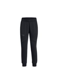 Spodnie Joggery Under Armour Unstoppable Flc Damskie. Kolor: czarny. Materiał: bawełna, poliester, elastan. Sport: bieganie