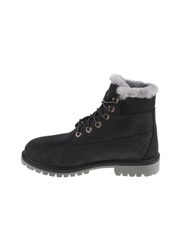 Trapery chłopięce, Timberland Premium 6 IN WP Shearling Boot Jr. Kolor: wielokolorowy, czarny, szary. Materiał: guma, skóra, tkanina, materiał, syntetyk