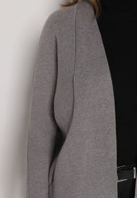 Born2be - Szary Klasyczny Niezapinany Kardigan Elitusa. Okazja: na co dzień. Kolor: szary. Materiał: jeans. Styl: klasyczny #7