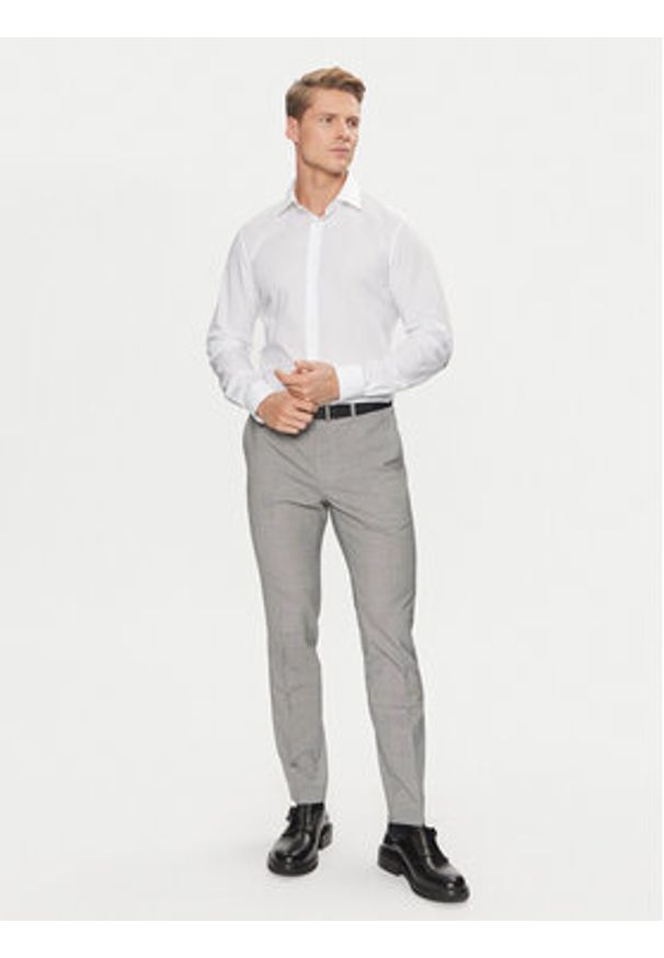 Calvin Klein Koszula Poplin Stretch Regular Shirt K10K109509 Biały Slim Fit. Kolor: biały. Materiał: bawełna