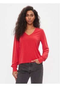 only - ONLY Bluzka 15310209 Czerwony Regular Fit. Kolor: czerwony. Materiał: syntetyk #1