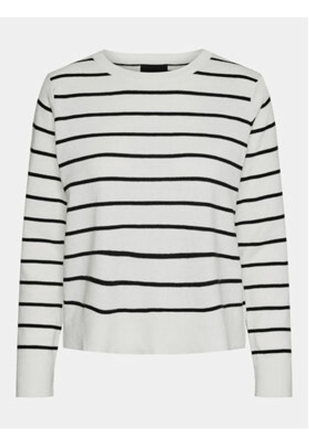 Pieces Sweter Joy 17150579 Biały Regular Fit. Kolor: biały. Materiał: syntetyk