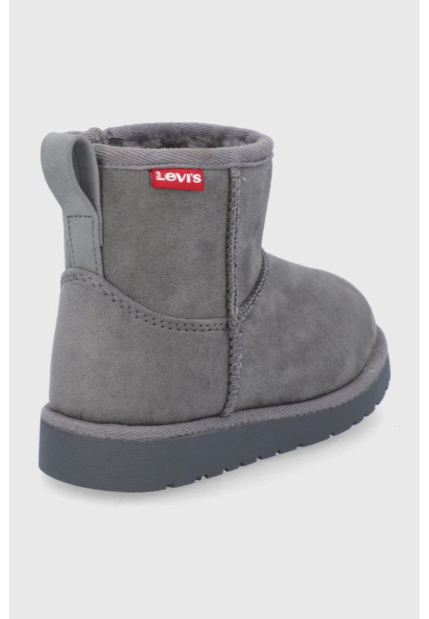 Levi's® - Levi's Śniegowce dziecięce kolor szary. Okazja: na spotkanie biznesowe. Nosek buta: okrągły. Kolor: szary. Materiał: guma. Styl: biznesowy
