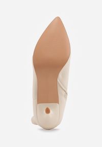 Renee - Beżowe Botki na Szpilce z Dopasowaną Cholewką Hilila. Okazja: na co dzień. Kolor: beżowy. Materiał: jeans. Szerokość cholewki: normalna. Obcas: na szpilce. Styl: casual. Wysokość obcasa: średni #8