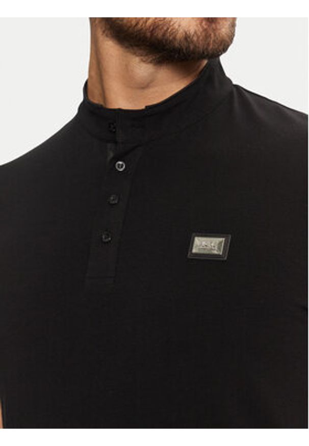 Karl Lagerfeld - KARL LAGERFELD Polo 745089 551221 Czarny Regular Fit. Typ kołnierza: polo. Kolor: czarny. Materiał: bawełna