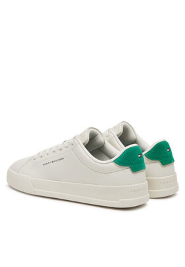 TOMMY HILFIGER - Tommy Hilfiger Sneakersy Th Court Lth Detail Ess FM0FM05367 Beżowy. Kolor: beżowy. Materiał: skóra