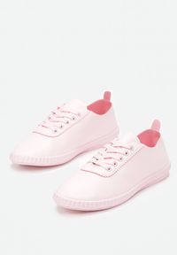 Born2be - Różowe Trampki. Nosek buta: okrągły. Kolor: różowy. Materiał: skóra ekologiczna, jeans, materiał. Szerokość cholewki: normalna. Wzór: jednolity #5