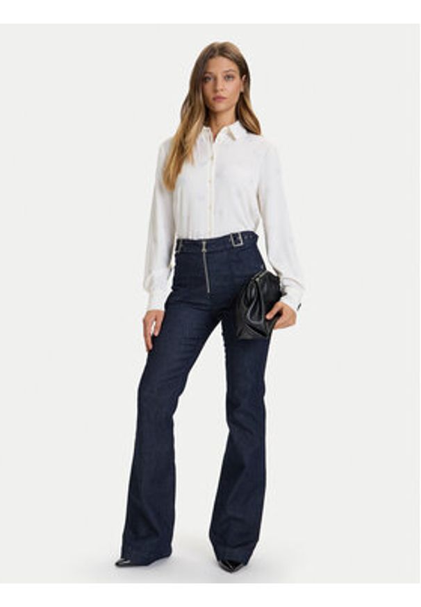 Guess Koszula W5BH80 W2982 Biały Regular Fit. Kolor: biały. Materiał: syntetyk