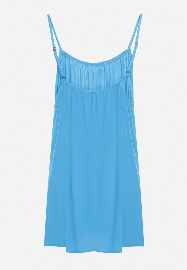 Born2be - Niebieska Wiskozowa Sukienka na Regulowanych Ramiączkach Ulantia. Okazja: na co dzień. Kolor: niebieski. Materiał: wiskoza. Długość rękawa: na ramiączkach. Sezon: lato. Styl: casual, elegancki