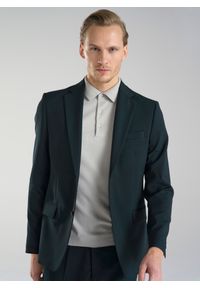 Pako Lorente - PAKO LORENTE – Wełniana zielona marynarka garniturowa. Kolor: zielony. Materiał: wełna. Styl: elegancki