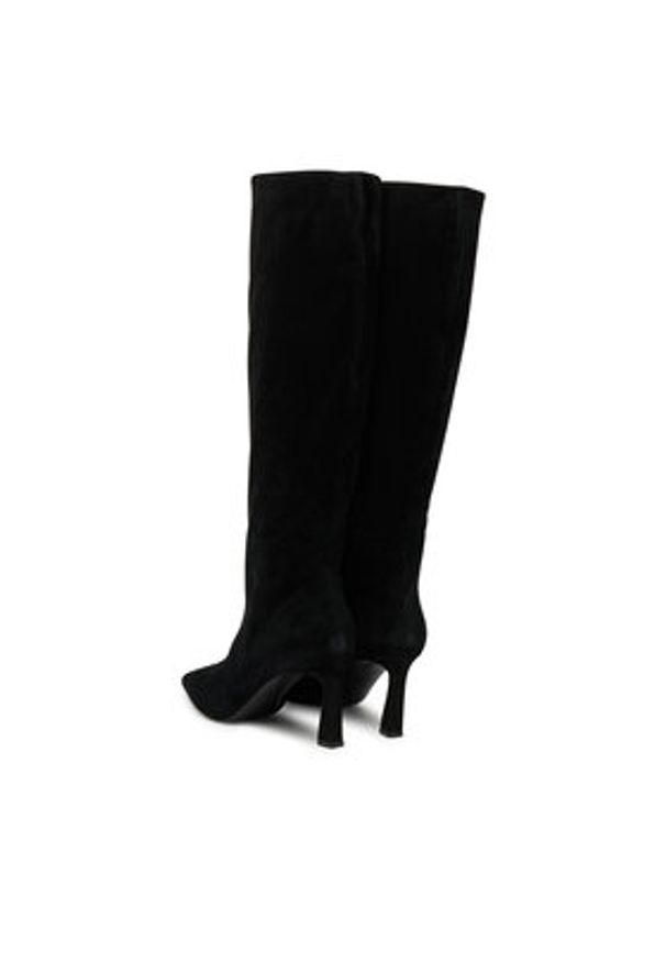 Pollini Kozaki SA26077M0NTA0000 Czarny. Kolor: czarny. Materiał: skóra, zamsz