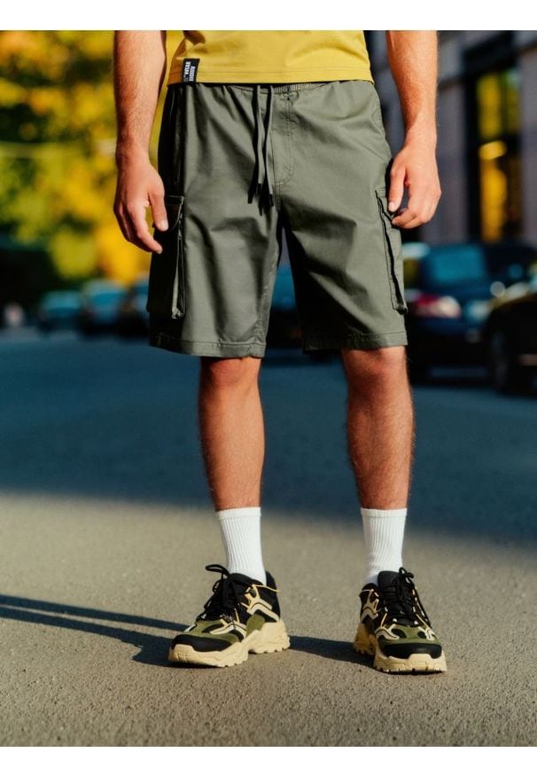Sinsay - Szorty - khaki. Kolor: brązowy