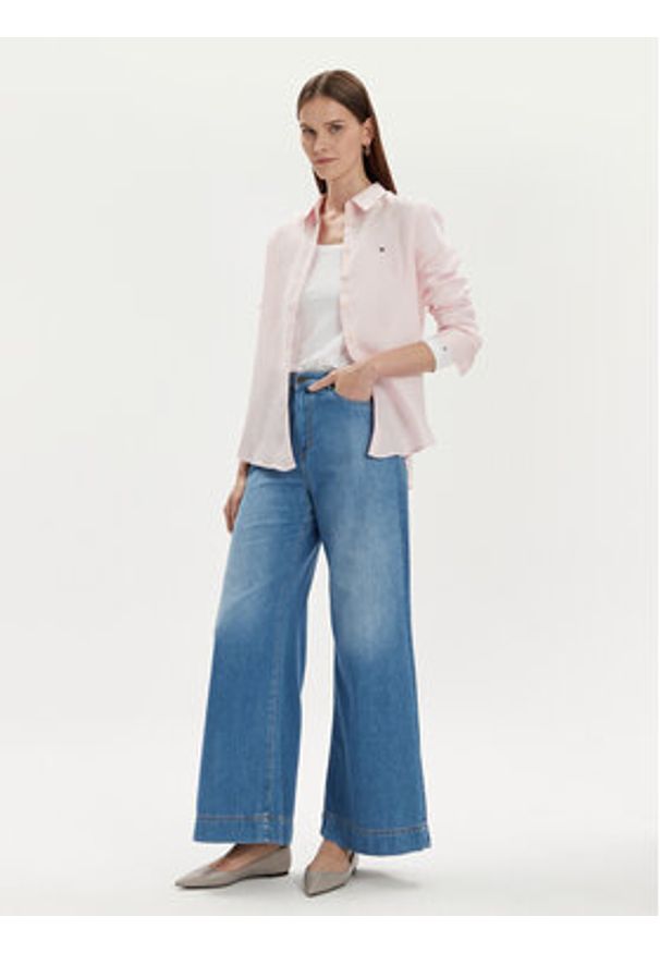 TOMMY HILFIGER - Tommy Hilfiger Koszula WW0WW42037 Różowy Relaxed Fit. Kolor: różowy. Materiał: len