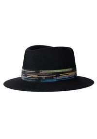 MAISON MICHEL PARIS - Czarny kapelusz ze zdobieniem. Kolor: czarny. Wzór: aplikacja