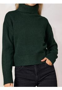Sinsay - Gładki golf basic - zielony. Typ kołnierza: golf. Kolor: zielony. Wzór: gładki