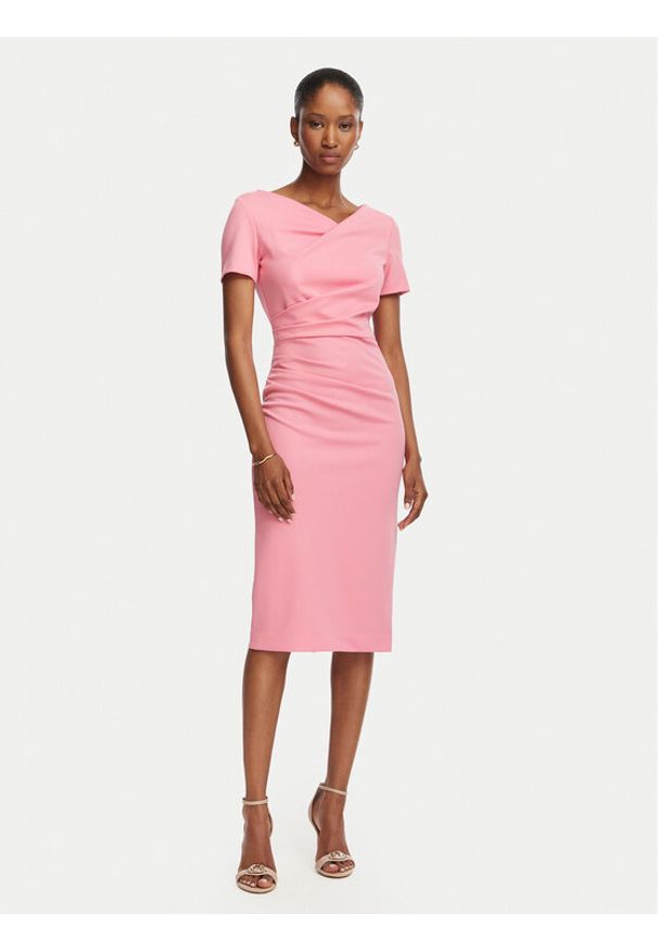 Rinascimento Sukienka koktajlowa CFC0129420003 Różowy Slim Fit. Kolor: różowy. Materiał: syntetyk. Styl: wizytowy